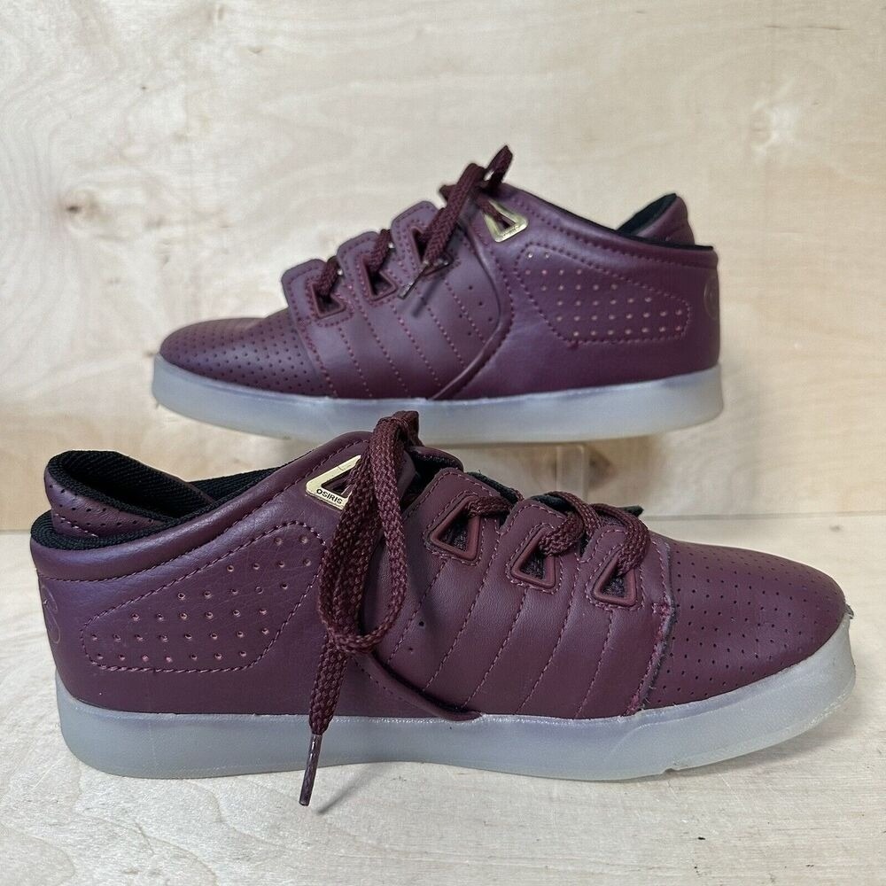 Osiris D Shoes Burgundy Leather‎ Light Up Skater Sneakers Sizes W8 M6